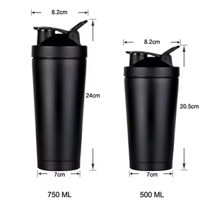 Garrafa de Metal Personalizada com Logo, <span class=keywords><strong>Shaker</strong></span> de Proteína em Aço Inoxidável de Parede Dupla, 750ml e 500ml para Academia - Product Image 2