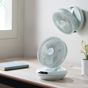 Ventilador oscilante de pared Little Bear de 7 y 9.9 pulgadas, circulador de aire de escritorio y baño con batería - Product Image 1