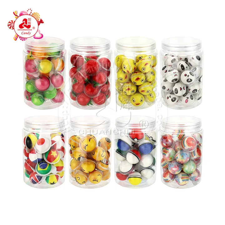 10g cartoon 3D jam filled soft gummy candy ball, eyeball gummy candy