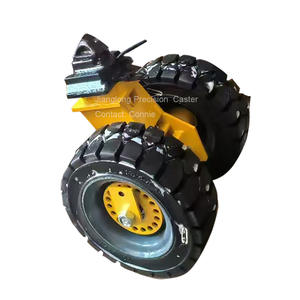 16 "Heavy Duty Swivel Steel <span class=keywords><strong>Caster</strong></span> Wheel Kit Bremse 6 Tonnen Kapazität Dual Solid Rubber Offroad ISO Versand behälter Umzug - Product Image 3