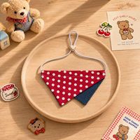 Bandana triangulaire réglable en coton pour animaux de compagnie, bavoir anti-bave pour chats et chiens