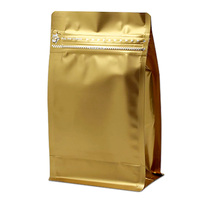 Sachet de café en aluminium Mylar à fond plat avec fermeture éclair, surface mate, vente en gros, pochette refermable pour grains de café, noix, en-cas