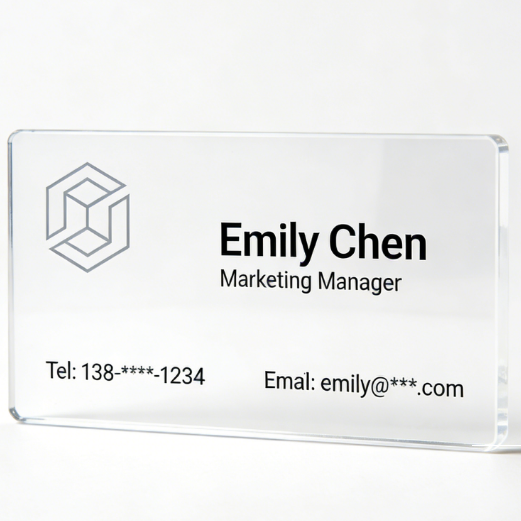 Custom Magnetic Transparent PVC Business Cards with CMYK Offset Printing QR Code