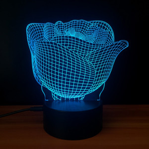 NOVEDAD DE 3D rosa en forma de luz de la noche la Lámpara USB LED luz de estado de ánimo de regalos de decoración para el amante - Product Image 6