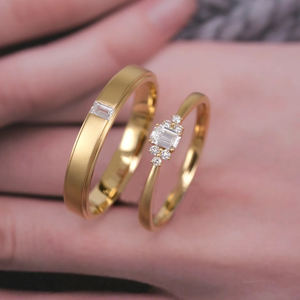 Bague de Mariage en Or 10k 14K 18K Personnalisée en Gros avec Diamant de Synthèse Bijoux pour Couple Bague de Fiançailles en Or - Product Image 3