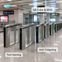 Tourniquet en acier inoxydable 304 à ouverture rapide avec contrôle d'accès par code QR et RFID, anti-collision bidirectionnelle et anti-emboîtement