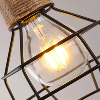 Lampes suspendues en corde de chanvre rétro, style loft, en fer forgé, vintage, industriel, américain, pour café, bar, restaurant, luminaires de cuisine