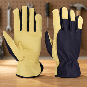 Gants de travail respirants en cuir souple, résistants aux déchirures et aux perforations, avec manchette de sécurité antidérapante, épaisseur 2 mils - Product Image 3
