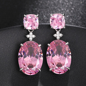 Eleganti Orecchini Pendenti con Zirconi a Forma di Fiore Rosa per Donne, Accessori Carini e Trendy per l'Uso Quotidiano - Product Image 5