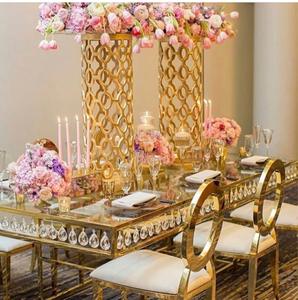 Chaises de luxe dorées en O pour réception de mariage, banquet, événement, extérieur, fête - Product Image 5