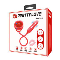 Vibrateur USB Pretty Love 7 vitesses, en silicone, avec fonction de léchage de langue, 5 fréquences, télescopique, en forme de rose, pour femmes