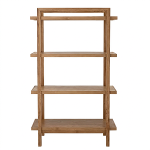 Étagère rectangulaire en bois minimaliste à 4 niveaux pour le rangement et l'affichage dans le salon, design moderne durable, meubles d'intérieur Madera Finekraft - Product Image 1