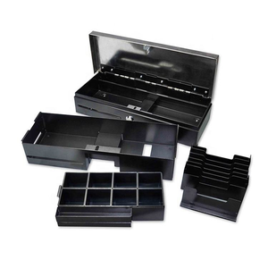 Cajón <span class=keywords><strong>de</strong></span> efectivo estándar portátil para <span class=keywords><strong>cajero</strong></span> <span class=keywords><strong>de</strong></span> supermercado, con tapa abatible <span class=keywords><strong>de</strong></span> almacenamiento <span class=keywords><strong>de</strong></span> metal, 8 billetes ajustables/8 <span class=keywords><strong>monedas</strong></span>, precio más bajo - Product Image 6