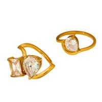 MIRADIA New Arrival Glänzender Zirkon-Fingerring Wasserdichter 18 Karat vergoldeter Edelstahl ring für Damen schmuck
