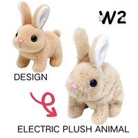 W2TOY Mainan Boneka Anak Lucu Keluarga Kelinci Klasik Teman Kartun Elektrik Berjalan Desain Monster Kecil Grosir Pabrik 3+