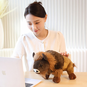 <span class=keywords><strong>Animal</strong></span> en peluche de <span class=keywords><strong>bison</strong></span> réaliste avec logo Fabricant de jouets en peluche personnalisé pour cadeau d'anniversaire pour enfants - Product Image 6
