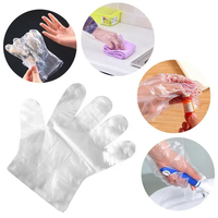 Gants en PE transparents résistants, gants en plastique jetables pour la cuisine, la coloration des cheveux