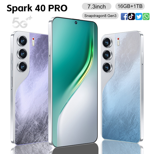 Pro Spark 40 PRO 7.3" HD 90Hz Screen 16GB+1TB Dual Core 8 Gen3 8000mAh 72MP+108MP Camera 5G Android 14 Dual SIM Face Unlock