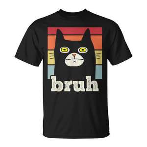 Camiseta divertida con gráfico de gato, manga corta, cuello redondo, unisex, para adolescentes y adultos, camiseta informal de algodón - Product Image 1