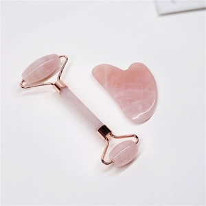 Custom 100% Natural Facial Massage Roller Rose Quartz Face Jade Roller <strong>Gua</strong> <strong>Sha</strong> <strong>Set</strong> with Box - Product Image 5