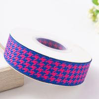 Ruban en polyester tissé pied-de-poule multicolore de 1 et 1,5 pouces pour vêtements, sangles et nœuds pour cheveux DIY – Vente en gros
