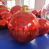Ballon miroir sphérique en PVC Huayue, or brillant rouge, 60 cm, 70 cm, 80 cm, décoration suspendue, ballon miroir gonflable pour événement géant