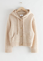 OEM & ODM personnalisé femmes pull col rond fille sweats à capuche manches longues tricots hiver tricoté manteau cardigan femmes pull à capuche