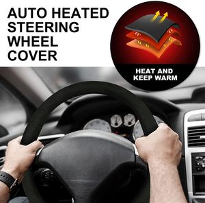 Couverture de protection de véhicule chauffée par <span class=keywords><strong>volant</strong></span> de voiture en cuir confortable <span class=keywords><strong>12V</strong></span> - Product Image 3