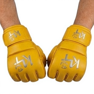 Gants de boxe demi-doigts en cuir PU pour entraînement et sparring MMA Muay Thai Kickboxing KLTW INT'L KL-MMA-001 - Product Image 1