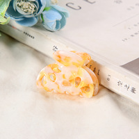Pince à cheveux tendance en acétate, motif marbré, 5 cm, petite, avec plaque creuse, pour queue de cheveux