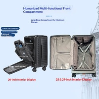 Valise PC à roulettes personnalisable à ouverture large, 19 pouces, compartiment séparé pour ordinateur portable, extensible, fermeture éclair, grande capacité