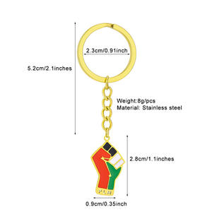 Porte-clés rétro or pendentif Palestine en acier titane hommes et femmes pendentif Couple accessoires breloque drapeau Palestine porte-clés - Product Image 2