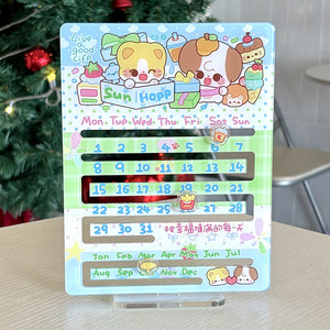 Calendario de Acrílico Personalizado, Calendario de Escritorio con Dibujos Animados, Tablero de Mensajes Móvil, Soporte Giratorio Redondo, Hecho a Medida con Imágenes Proporcionadas - Product Image 4