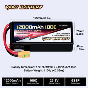 VANT HV 드론 배터리 6S 10000/12000/16000/20000mAh 23.1V 100C FPV 리포 배터리 (7인치, 8인치, 10인치, 13인치, 15인치 FPV 드론용) - Product Image 4