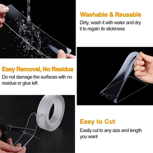 Cinta Adhesiva de Doble Cara de Alta Viscosidad para Alfombras y Tapetes, Gel Acrílico Activado por Agua, Lavable y Transparente - Product Image 3