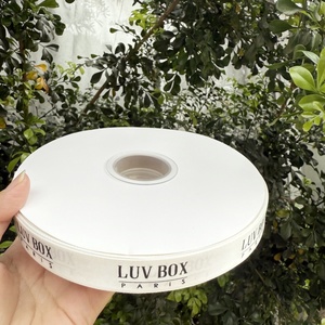 Personalized <strong>Custom</strong> Company Brand Gift Wrapping <strong>Ribbon</strong> <strong>Custom</strong> logo Gold Foil <strong>Printed</strong> 3d logo Gift Polyester Satin <strong>Ribbon</strong> - Product Image 3