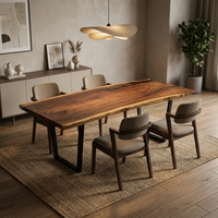 Plateaux de table en bois massif écologiques, bord naturel, en bois de Raintree