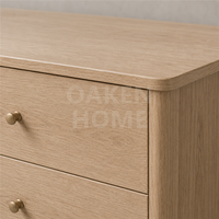 OAKEN Commodes de rangement personnalisables en chêne blanc pour chambre à coucher, armoire de chambre en bois massif, commode à 6 tiroirs, mobilier de maison