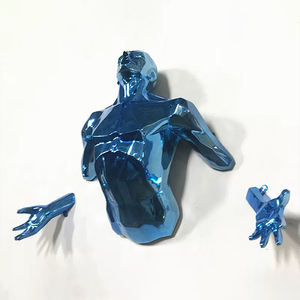 Statue en métal personnalisée Sculpture murale 3D de corps humain en résine de fibre de verre abstraite sculpture d'homme nu murale pour décoration murale - Product Image 4