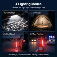 Lámpara de Trabajo Recargable COB Multifuncional Tipo C, Magnética, Giratoria 360°, con Gancho Digital para Reparación de Automóviles, Camping y Emergencias