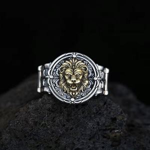 Bague ouverte vintage pour homme, style héros, motif Lion Roi européen exagéré, tendance homme et femme, ajustable, à la mode - Product Image 2