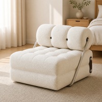 Canapé convertible une place en velours, style nordique moderne, en tissu compressé, gain de place, garni d'éponge, mobilier d'appartement