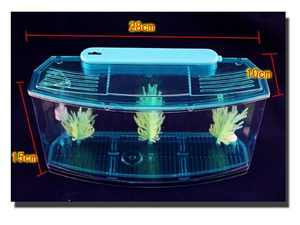 LED Light Acrylic Three Splits Betta Fish Bowl Triple <strong>Bow</strong> Fighting Isolation Breed Box for <strong>Aquarium</strong> - Product Image 4