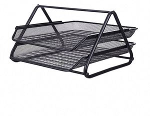 2 Tier Storage Shelf Metal Mesh Desk Organizer Document <b>File</b> Organizer Office Paper <b>Tray</b> - Product Image 1
