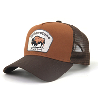 Casquette de camionneur unisexe 5 panneaux personnalisée avec logo brodé animalier de haute qualité, nouvelle mode, casquettes de baseball de camionneur