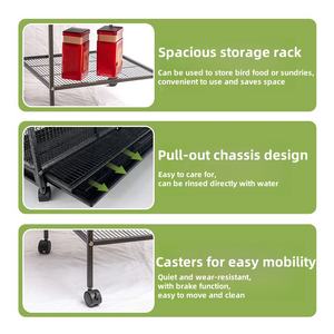 खुली छत हस्तनिर्मित तार लोहे के तोते <span class=keywords><strong>2</strong></span> स्टैक्स पैरो पिंजरे पक्षी वाहक पालतू पिंजरे उत्पाद - Product Image 2