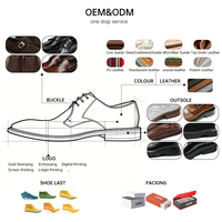 Chaussures Oxford marron pour hommes de style britannique, formelles, à bout pointu, confortables, à semelle épaisse, professionnelles, rehaussantes, imperméables