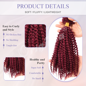 Originea Nouveauté Cheveux humains Remy Afro Kinky Ondulés Passion Bulk pour tresses au crochet et coiffures Spring Twist 50 grammes - Product Image 3