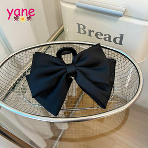 대형 양면 보우 헤어 클로 한국 새틴 코일 헤어 상어 클립 - Product Image 5