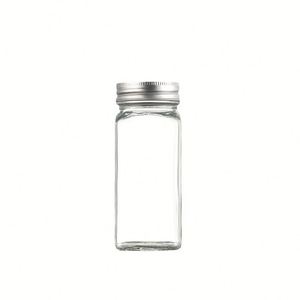 Wholesale 24 Pack 4oz Glass <b>Spice</b> Jar with Bamboo Lids <b>Labels</b> Airtight Square Seasoning Jars for <b>Spice</b> Pantry - Product Image 5